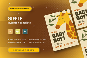 Giffle - Baby Shower Invitation, an Invitation Template by StreaksideStd