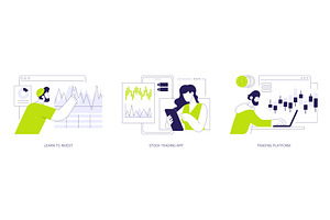 Stock trade isolated cartoon vector, a Finance Illustration by Visual Generation