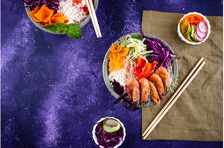 Hawaiian poke bowl with salmon and, a Food & Drink Photo by Yulia Furman