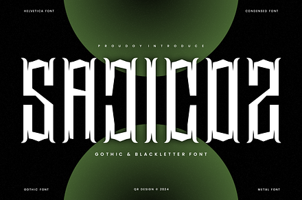 Sajicoz - Gothic & Blackletter Font, a Blackletter Font by QR Design Studio
