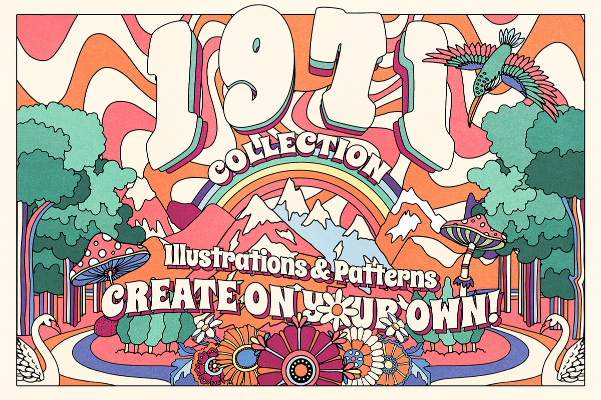 1971 • Retro Graphic Collection, a Decorative Illustration by Vintage Voyage Supply (Photo 1 of 13)
