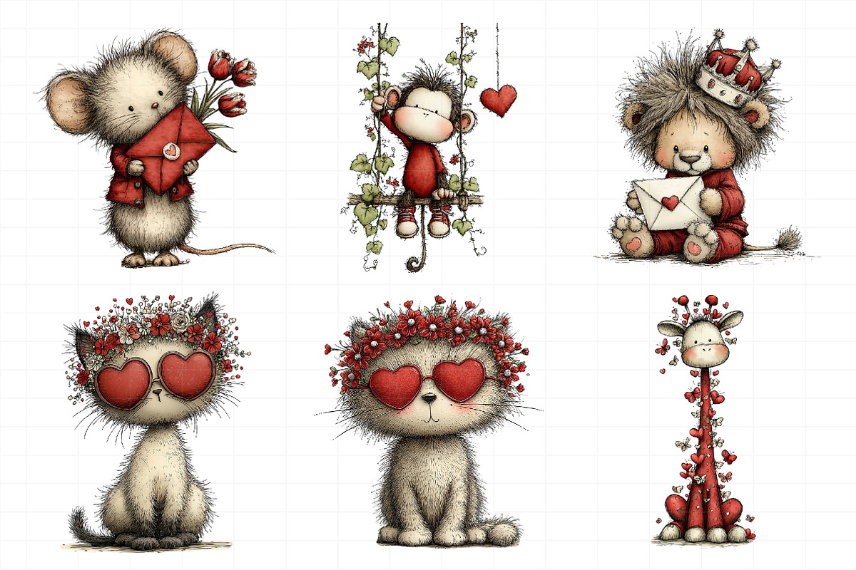 Whimsical Valentine's Day Animal's P, an Illustration by Daily.Designs (Photo 5 of 8)