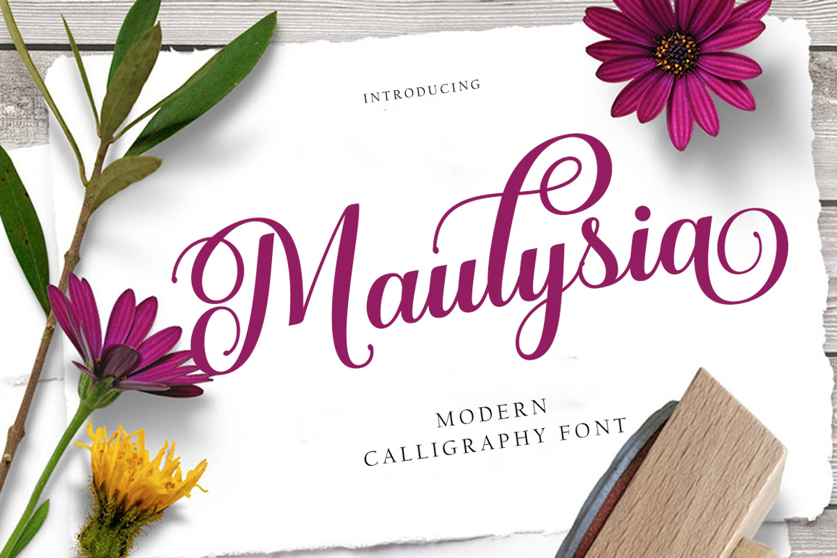 Maulysia, a Script Font by Gatype (Photo 1 of 5)