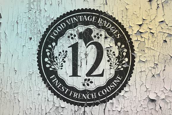 12 Food Vintage Badges