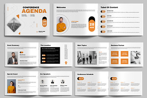 Conference Agenda Design Template, a Brochure Template by MightyDesign