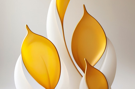 White and Gold Abstract Vases, an Abstract Photo by Iconogenic