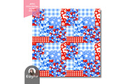 Patriotic Floral Patchwork Seamless, a Pattern Graphic by KisbyArt (Thumbnail 3 of 4)