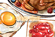 Brunch Clipart - Hand Drawn PNG, a Food Illustration by Lenninator Digital (Thumbnail 2 of 6)