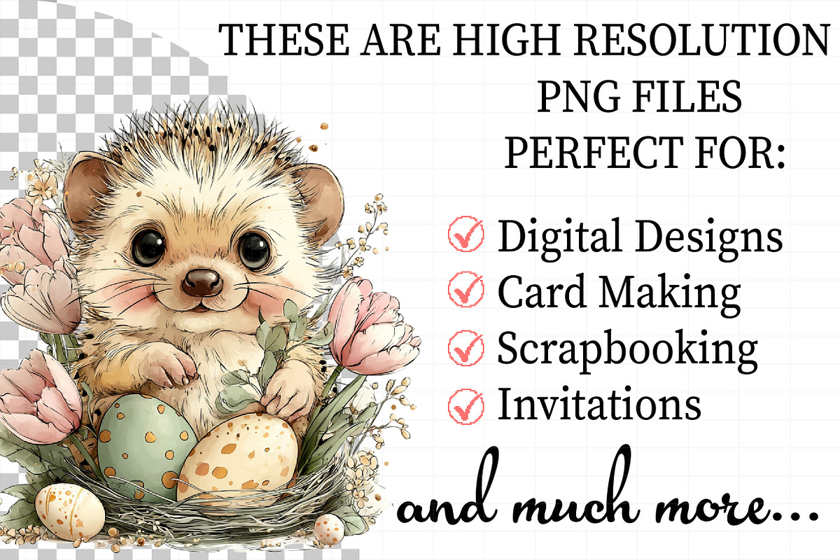 Whimsical Spring Hedgehog Clipart, an Illustration by Daily.Designs (Photo 2 of 8)