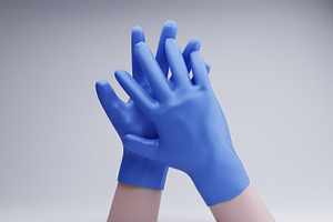 10 Bundle 3D Render Medical Gloves