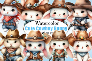 Cute Cowboy Bunny Clipart