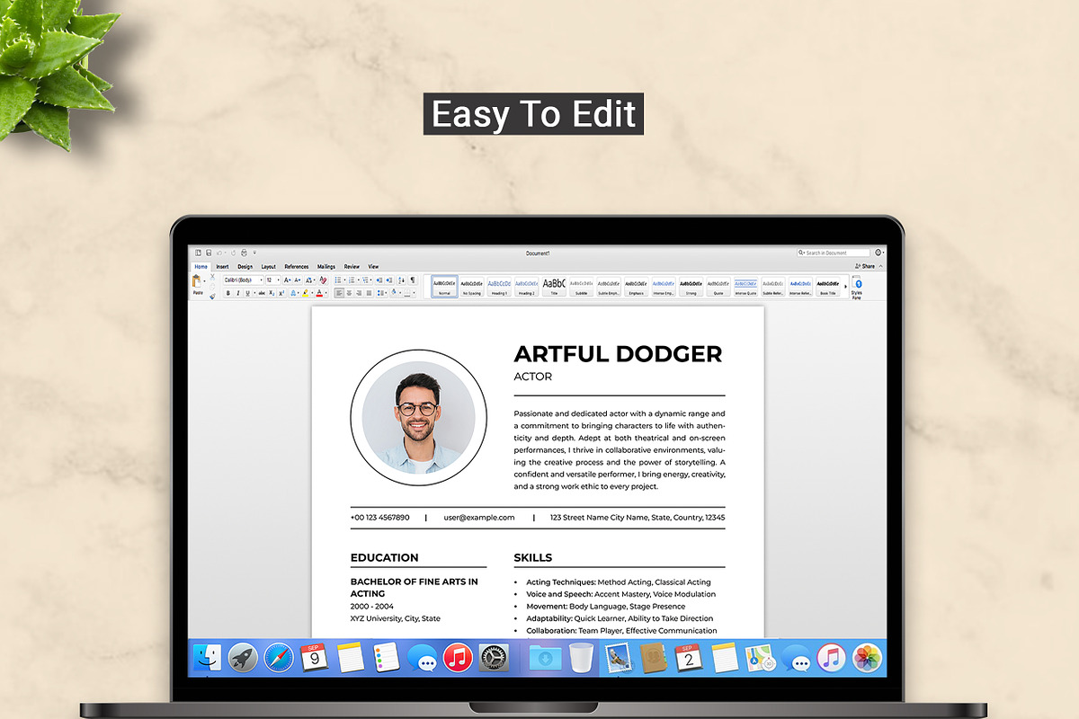 Actor Resume Template, a Resume Template by ResumeInventor (Photo 5 of 9)