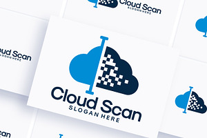 Pixel Cloud Logo Designs Concept