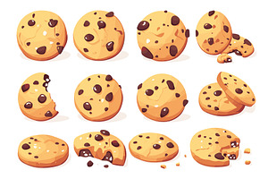 Cookies chocolate chip. Cartoon, a Food Illustration by Stock-Smart-Start
