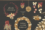 Natural Christmas. Watercolor & Gold, a Decorative Illustration by NataliVA (Thumbnail 2 of 8)