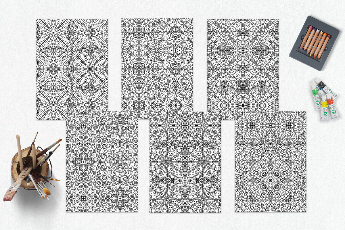 Patterns for coloring PDF,JPG vol-11, a Brochure Template by dnapslvsk (Photo 4 of 6)