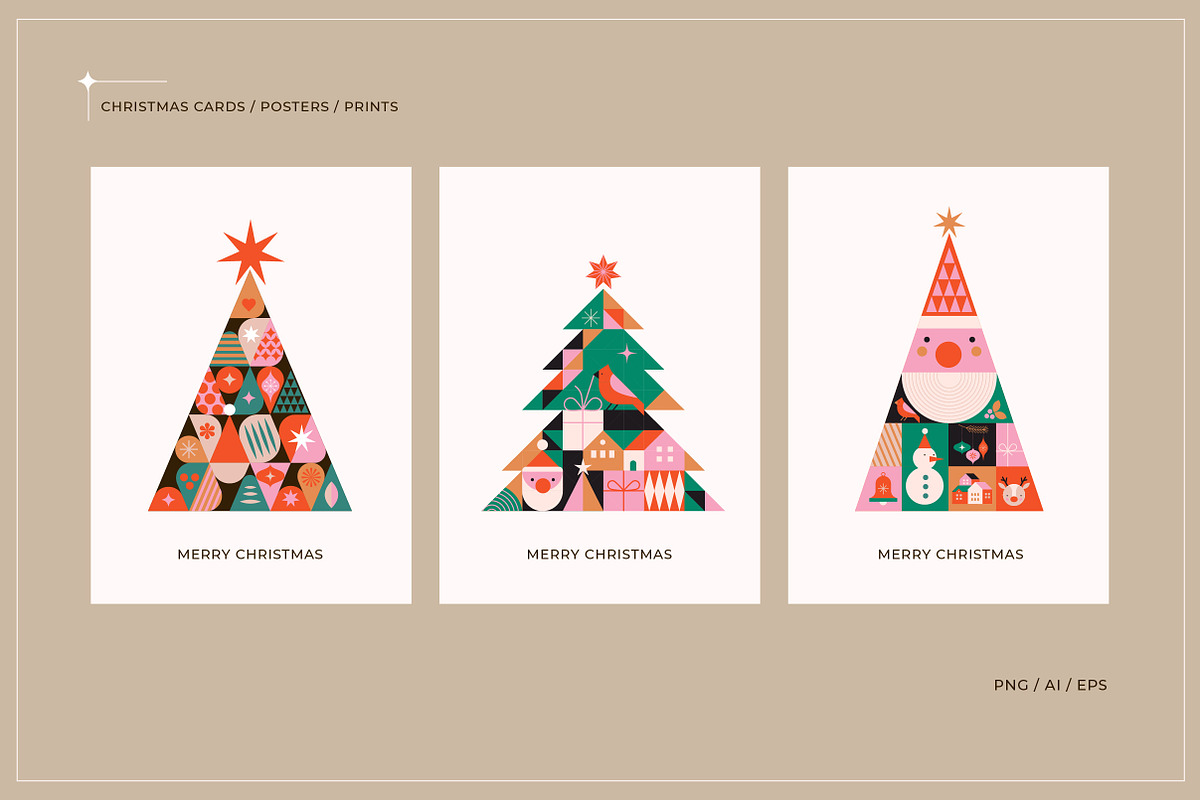 Geometric Modern Christmas, a Seasonal Illustration by Marish (Photo 7 of 9)