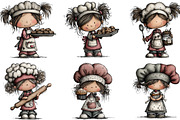 Whimsical Little Girl Chef Hat PNG, an Illustration by CraftArtStudio (Thumbnail 3 of 6)