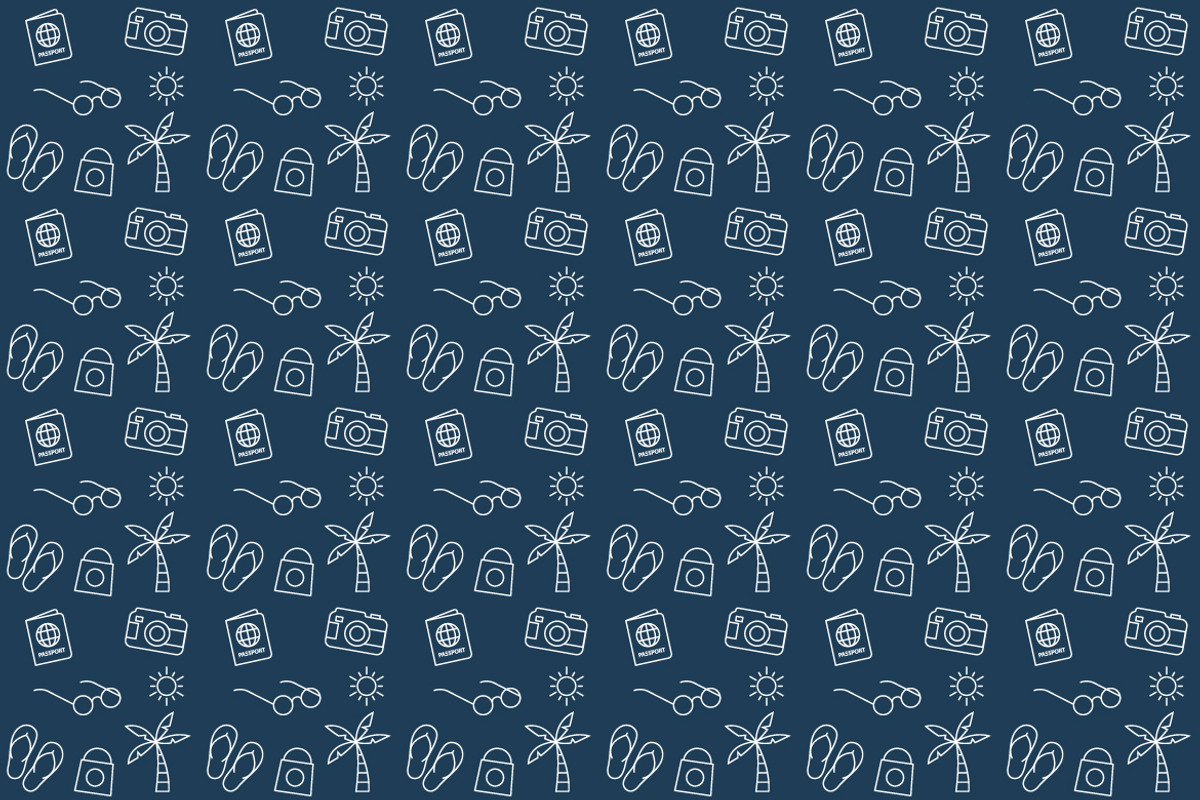 Travel Holiday and Vacation Pattern, a Pattern Graphic by Mightyfire