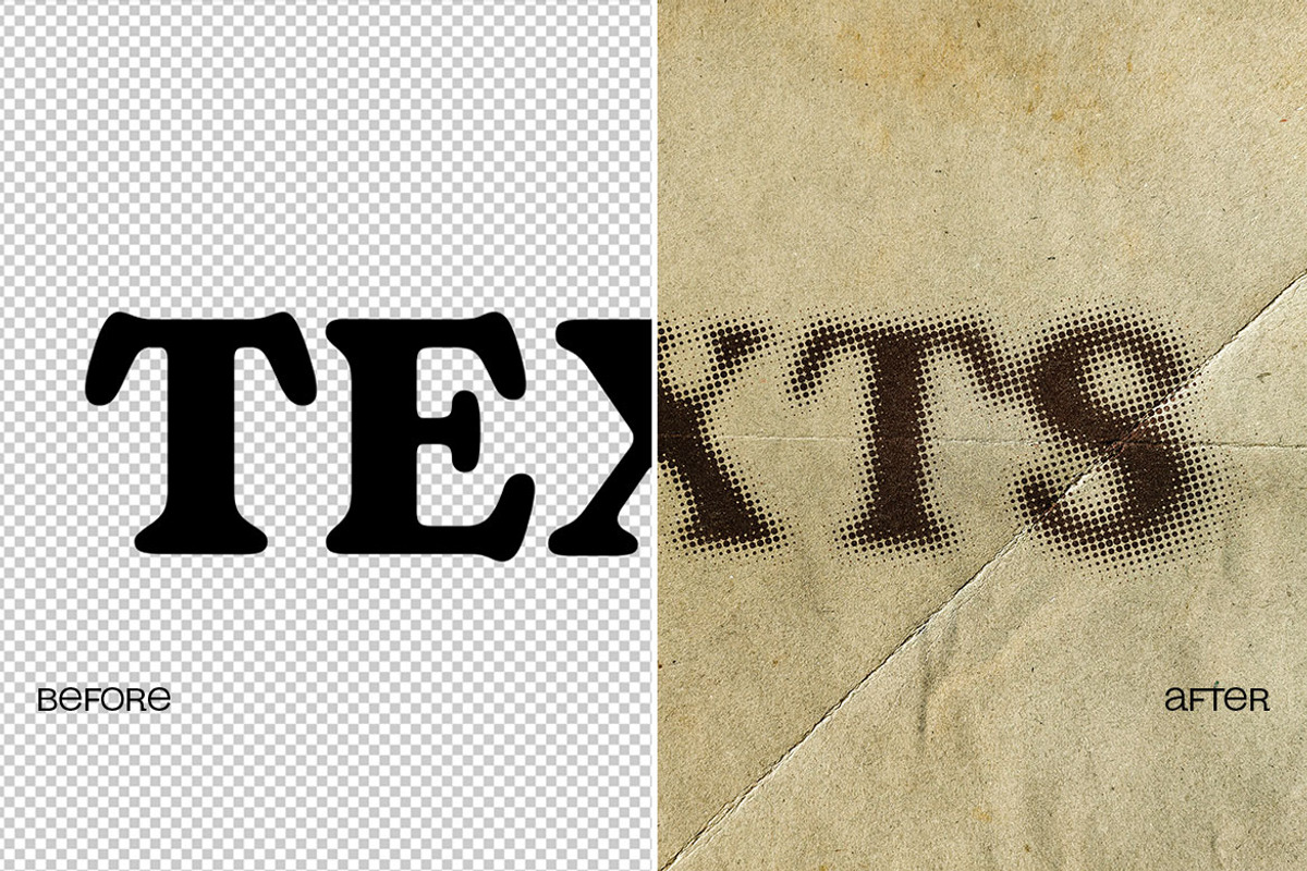 Vintage Halftone Text Effect, a Layer Style Add-On by dokudokunomi (Photo 2 of 4)