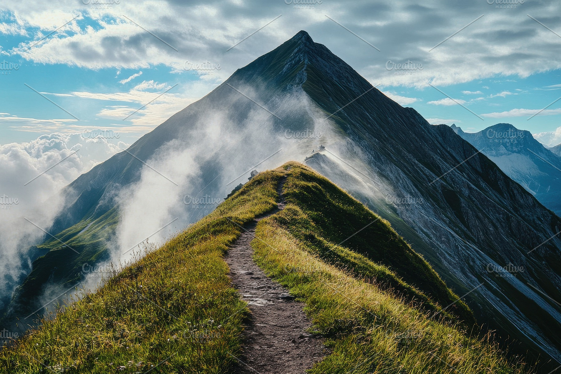 Abstract mountain top landscape, a Photo by Pavel_design