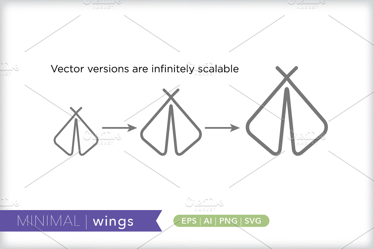 Minimal wings icons, an Outline Icon by Picture Window (Photo 4 of 5)
