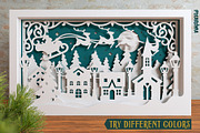 Christmas Village 3D Layered SVG Cut, an Illustration by pixaroma (Thumbnail 11 of 16)