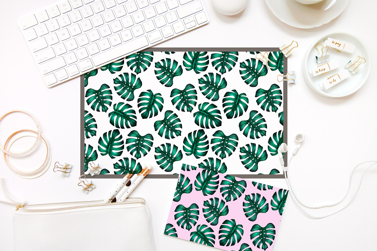 Monstera seamless patterns, a Pattern Graphic by ARTVracovska (Photo 2 of 6)