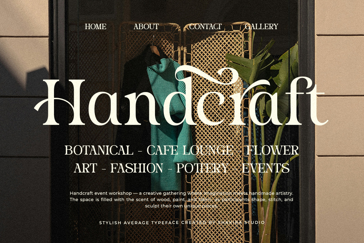 Stylish Average - Elegant Alternates, a Serif Font by Shakira Studio (Photo 6 of 10)