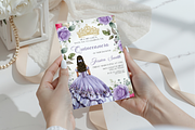 Elegant Purple Quinceañera Invite, a Templates & Theme by VeliusCreativeStudio (Thumbnail 3 of 3)