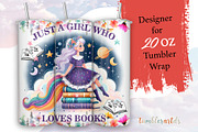 Just A Girl Who Loves Books PNG, a Pattern Graphic by TumblerArtDS (Thumbnail 1 of 3)