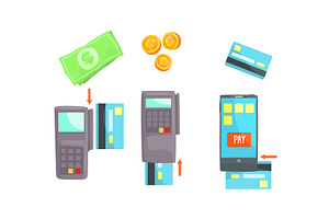Payment Attributes Vector Set, a Technology Illustration by TopVectors