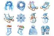 Powder Blue Winter Watercolor, a Graphic by CitraGraphics (Thumbnail 3 of 4)