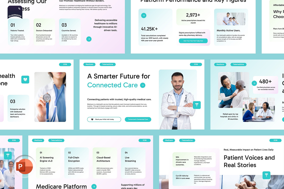 Medicare Telemedicine Startup, a Presentation Template by Claymoon Lab (Photo 2 of 7)