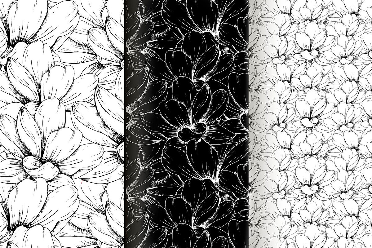 Flower. Line art sketch and patterns, a Decorative Illustration by Canatic (Photo 7 of 7)