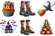 Colorful Halloween Clipart Bundle, an Illustration by DreamArtGraphic (Thumbnail 3 of 5)
