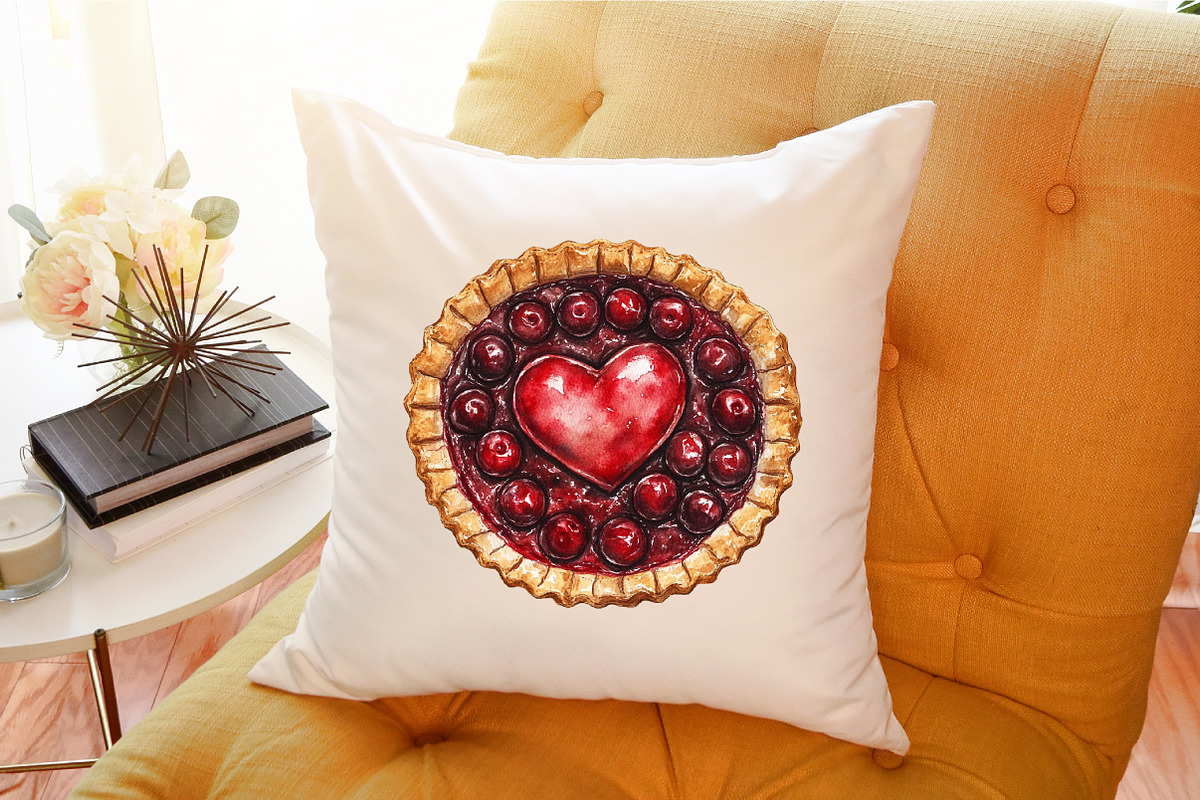 Pie Watercolor Clipart PNG, an Illustration by Sublimation Artist (Photo 6 of 6)