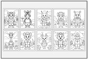 Animal-Themed Summer Coloring Pages, a Seasonal Illustration by Lamia Emad (Thumbnail 3 of 5)