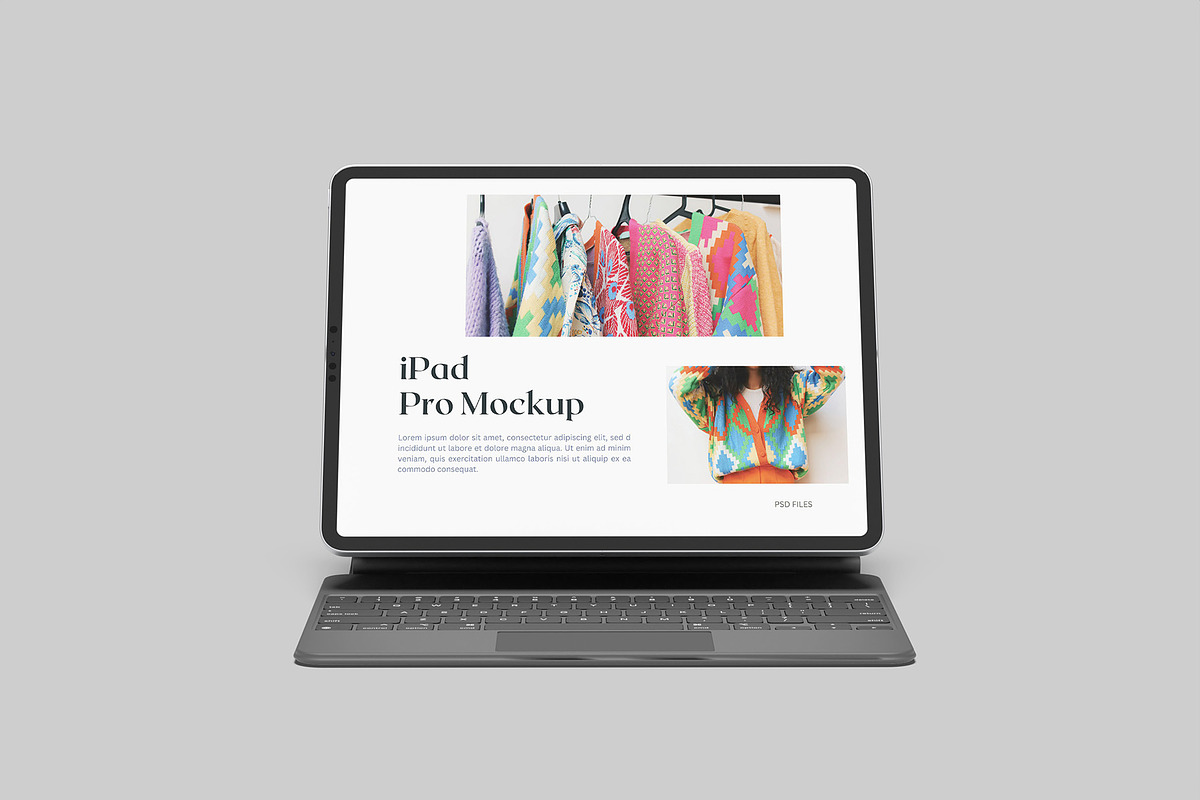 iPad Pro With Keyboard Mockup, an iPad Mockup by Graphiculon (Photo 4 of 11)