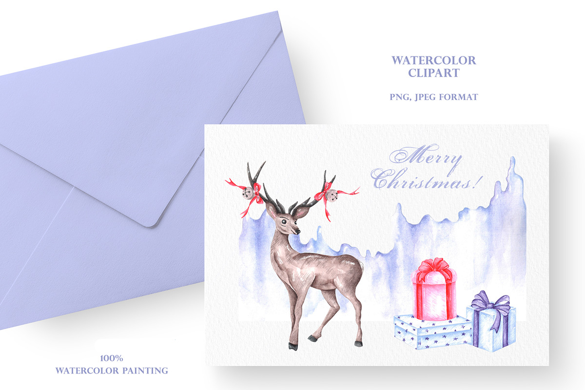 Winter adventures watercolor set., a Seasonal Illustration by SabinaWatercolorArt (Photo 14 of 17)