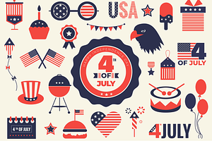 4th of July Patriotic Illustrations