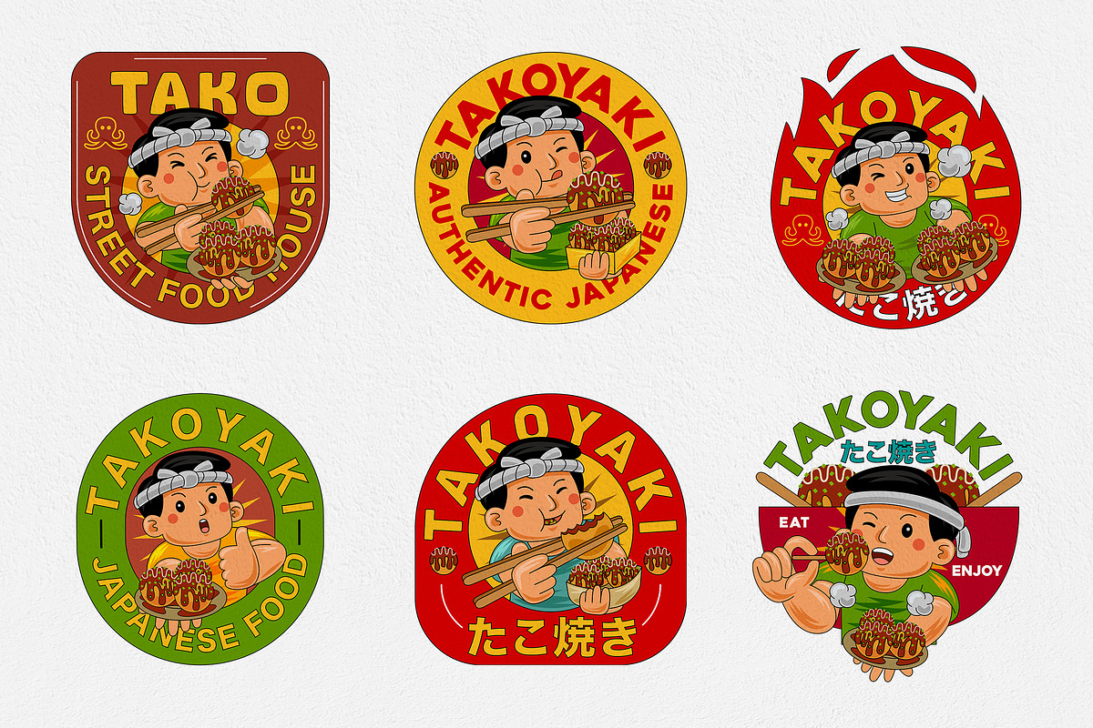Takoyaki Restaurant Logo Template, a Design Template by MEDZ (Photo 1 of 2)