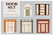 8 Cartoon Vector Doors, an Object Illustration by EeKayStore (Thumbnail 1 of 2)