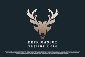 Deer Head Mascot Logo Design Icon, a Branding & Logo Template by Morvana Crew