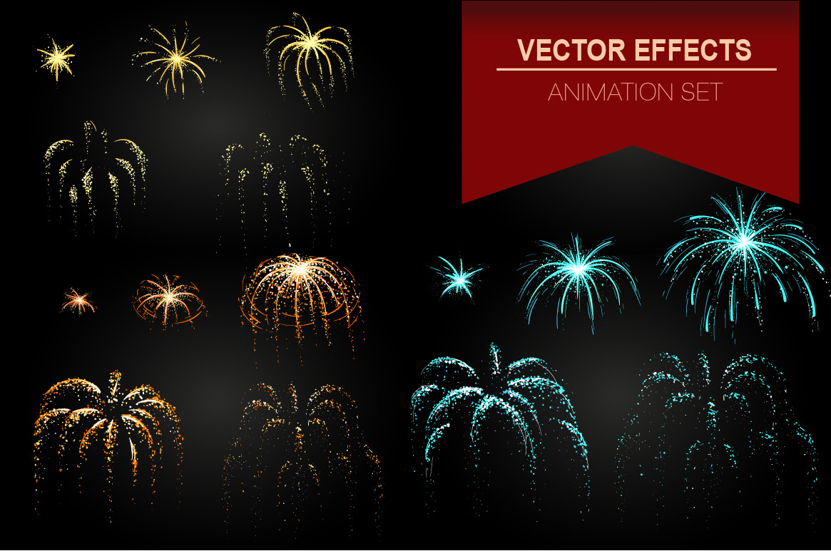 Fireworks vector effect animation, an Object Graphic by Alfmaler