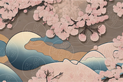 Japanese Cherry Blossom Wave Pattern, a Pattern Graphic by KA7-Designs (Thumbnail 6 of 10)