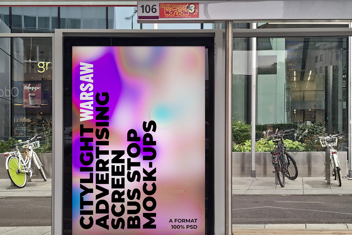 Warsaw Citylight Ad Bus Stop 13, an Advertising Mockup by Graphic Shelter (Photo 8 of 9)