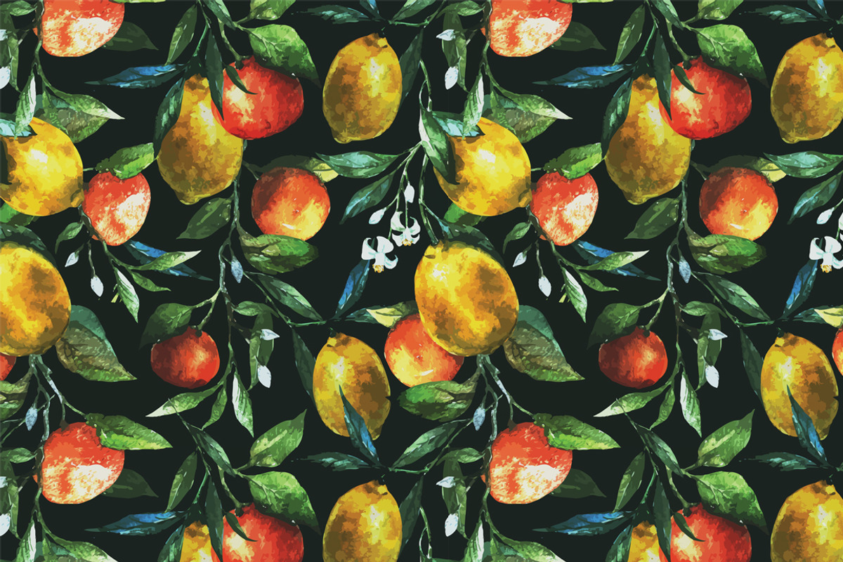 Watercolor lemons patterns, a Pattern Graphic by Lembrik's Artworks (Photo 3 of 5)