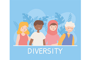diversity people cartoon, a Person Illustration by studiogstock