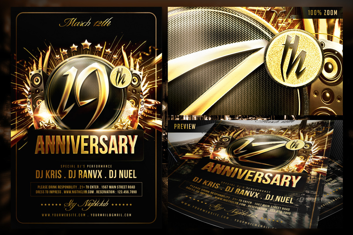 Anniversary Flyer Template, a Flyer Template by InTheSky15 (Photo 3 of 4)